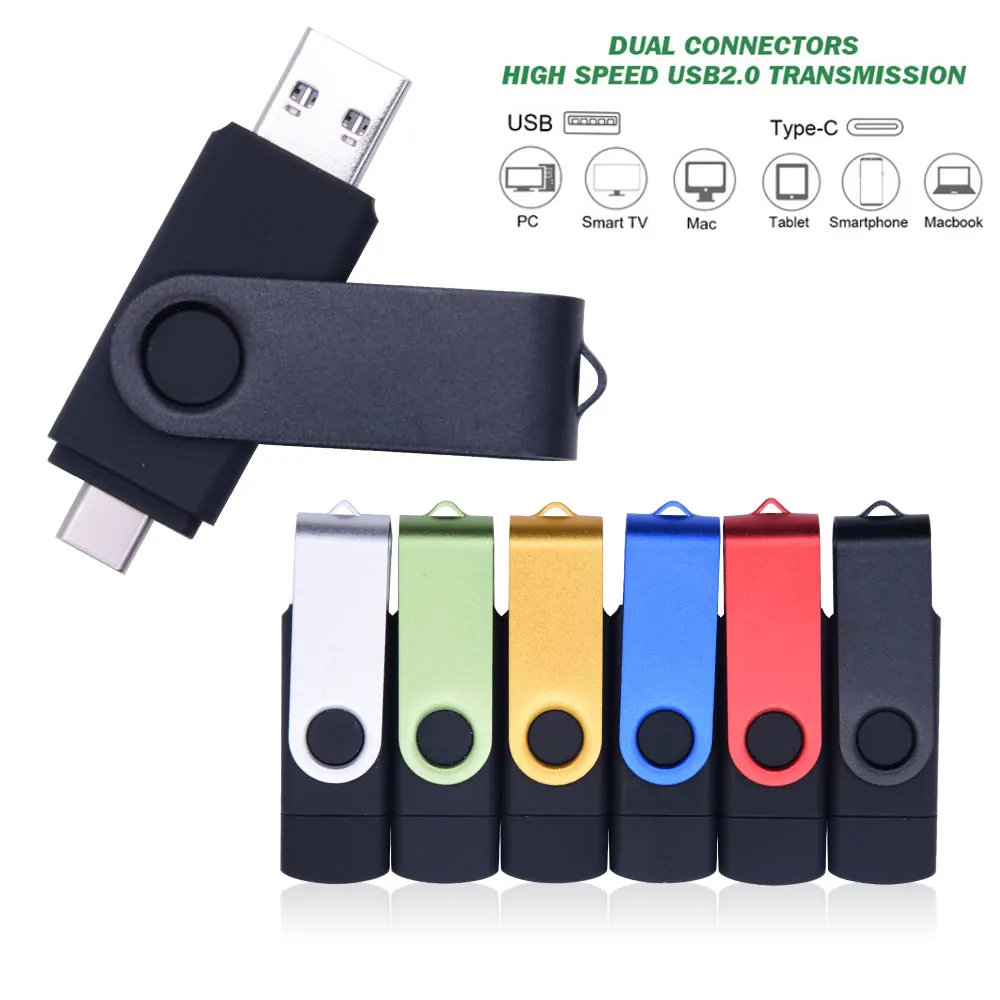 Inteligente tipo OTG C Pendrive 64GB Usb Flash Drive 16GB 32GB Cle Usb 2,0 Pen Drive 8GB 4GB para teléfono memoria para negocios, regalo