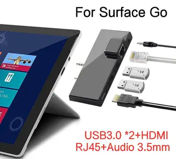 

USB C HUB For Microsoft Surface Go USB 3.0 to HDMI RJ45 3.5mm Audio Adapter Dock Multi USB-C Hub Ethernet USB3.0 Splitter