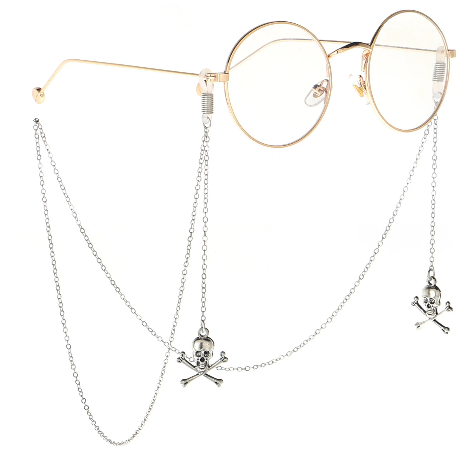 

Punk Silver Skeleton Cross Handmade Glasses Chain Sun Glasses Sunglasses Delicacy Accessories Anti-slip Decoration