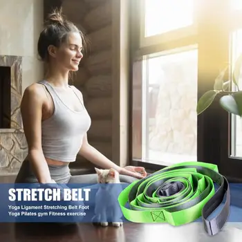 

Yoga Stretch Strap 12 Loops Stretching Belt for Aerial Swing Fitness Exercise Gym Figure Waist Leg Resistance Bands Yoga Belt