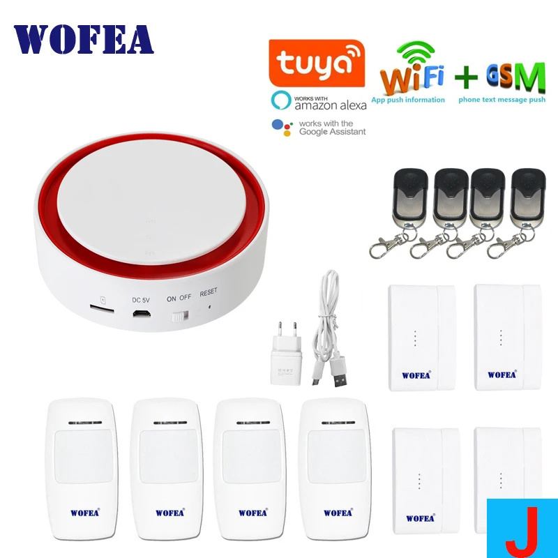 Цвет: желтый Wofea Tuya Wifi GSM вспышка стробоскоп охранная сигнализация 110 дБ звук и светильник SMS автоматический набор приложение push работа с alexa google home - Цвет: Цвет: желтый