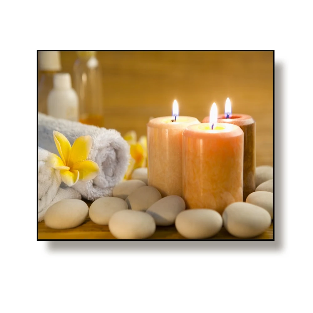 Canvas Art Painting Candles and bath towels,stone Poster Picture Wall Decor Modern Home Decoration Gift For Living room Bedroom Canvas Art Painting Candles and bath towels,stone Poster Picture Wall Decor Modern Home Decoration Gift For Living room Bedroom