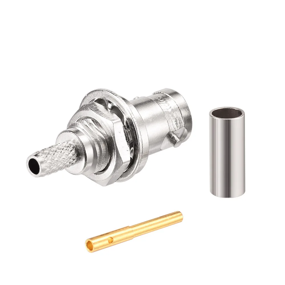 Superbat Mini BNC 75ohm Crimp Female Straight Bulkhead RF Coaxial Connector for RG179 Cable Telecommunications Network Equipment