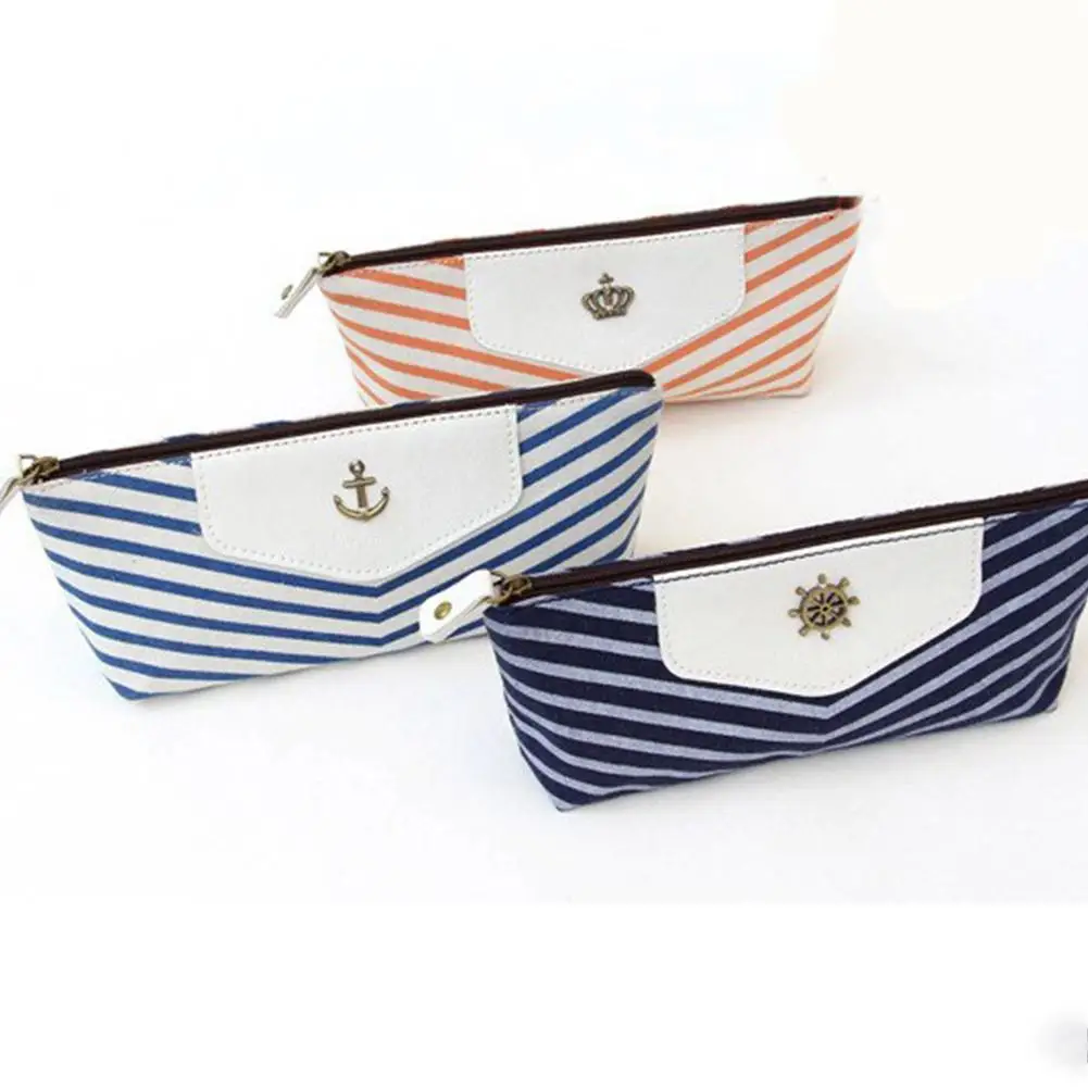 

DishyKooker Fashion Canvas Striped Pattern Student Pencil Case