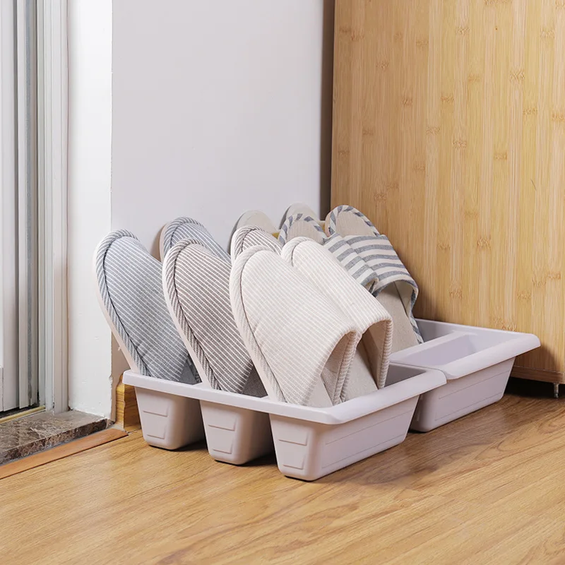 Three-grid Vertical PP Plastic Shoes Storage Boxes Simple Integrated High Capacity Slippers Shoe Bracket Racks Home Storage Box