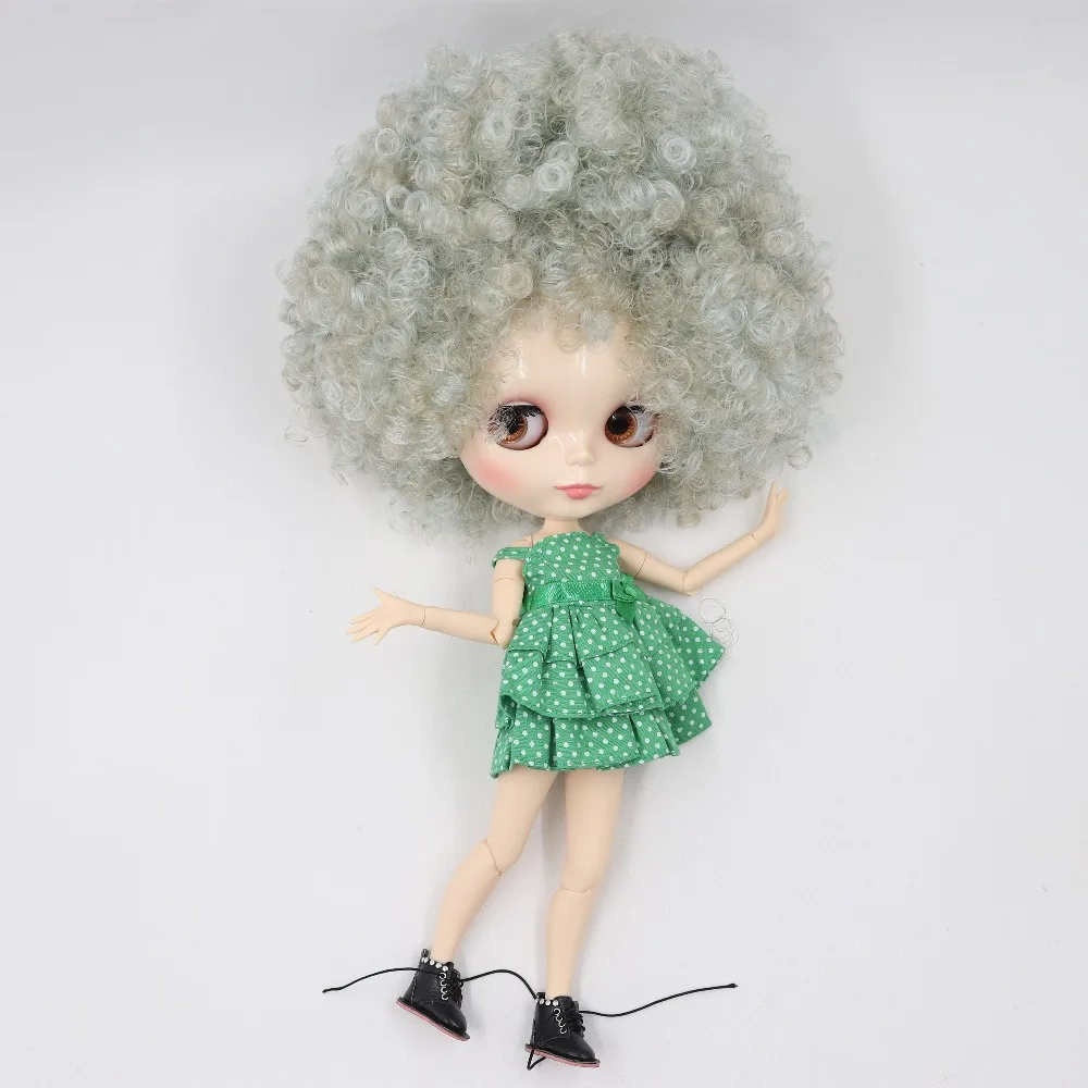 Neo Blythe Doll with Silver Hair, White Skin, Shiny Cute Face & Custom Jointed Body 1