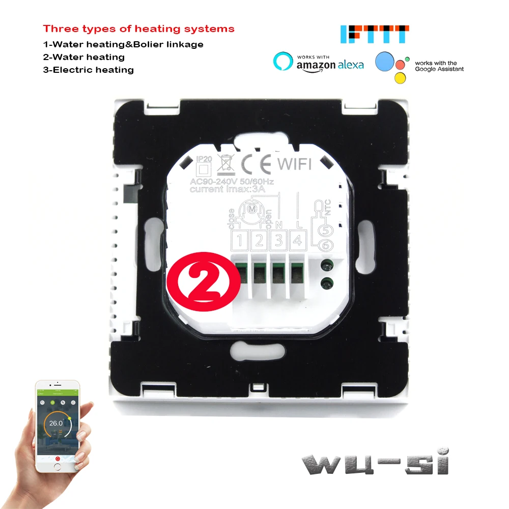 WIFI thermostat for floor heating system, relay outputs 3A/16A optional?90-240VAC