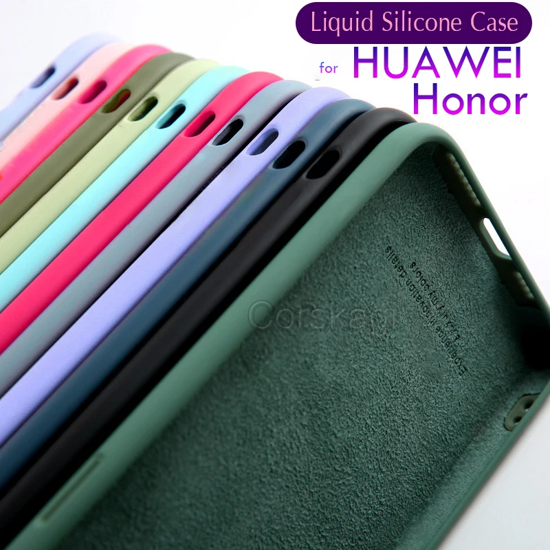 Funda de silicona líquida para teléfono móvil HUAWEI, carcasa trasera de goma para HUAWEI Nova 7i 5T P30 P40 Lite Pro Honor 30i 30 8X 10 Lite 20 Pro