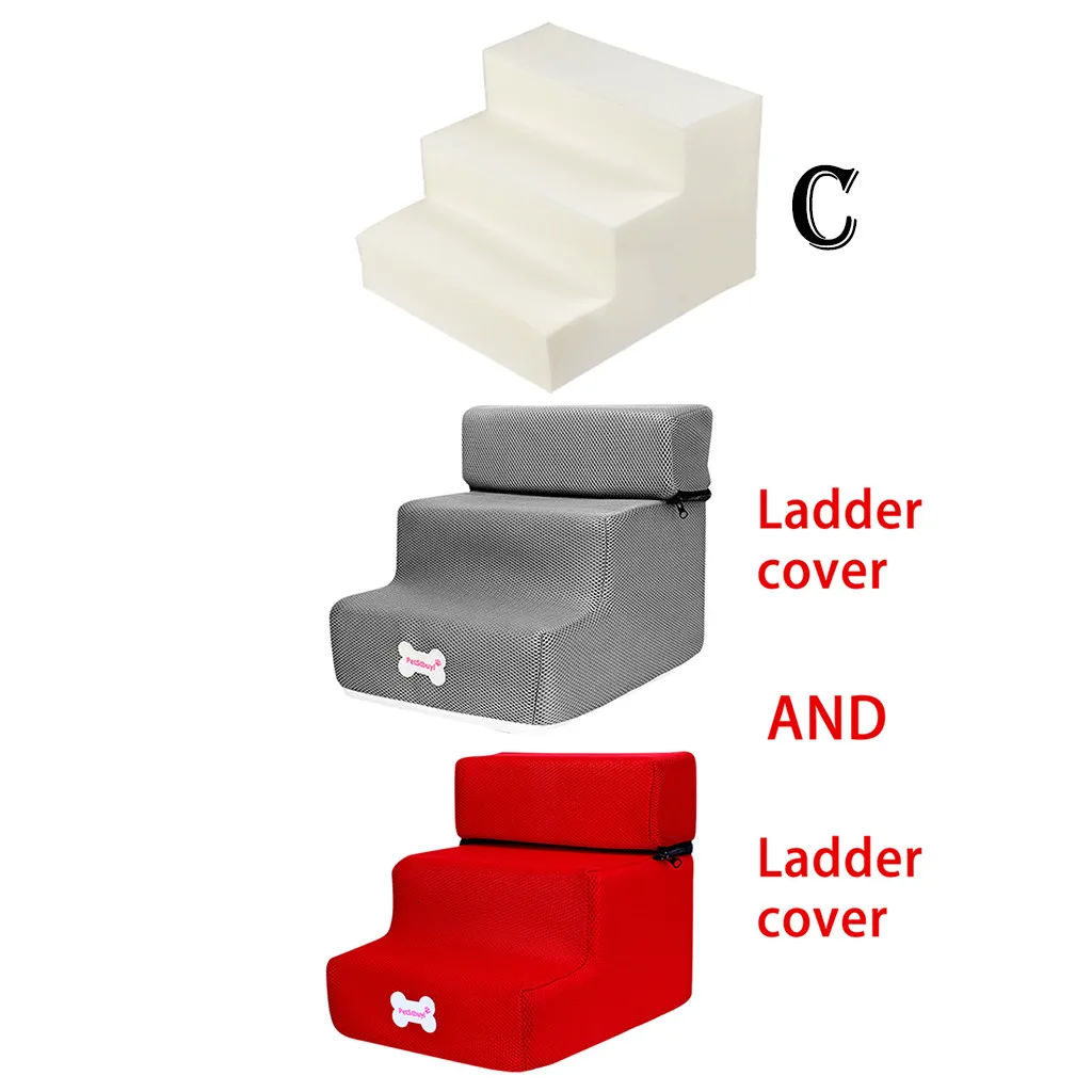 Новинка, 3 ступеньки, сетка для домашних животных, нескользящая Нижняя лестница, лестница, комбинация, ступеньки для собак, нескользящая, 3 ступеньки, лестница для домашних животных, вмещает до 70 фунтов
