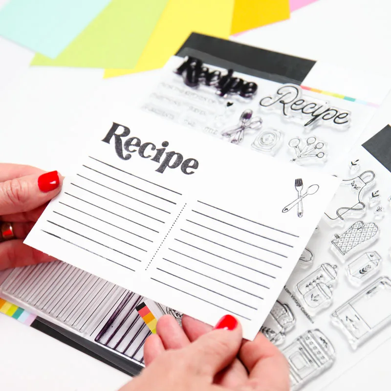 Clear Silicone Stamps Alphabets Words Script Thinking of You Baking Recipe DIY Craft Paper Scrapbooking Making Template New