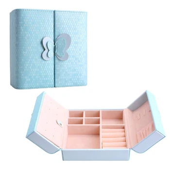 

Women's Travel Jewelry Case Box Portable Organizer Charm Unique Butterfly Design Storage Boxes