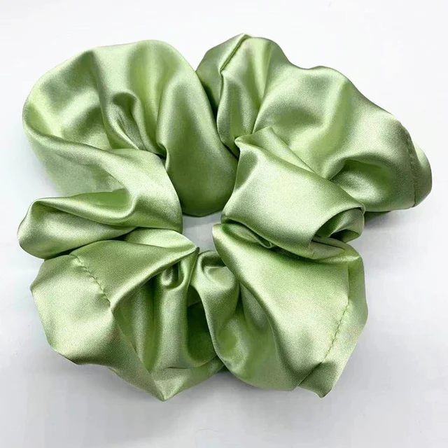 Oversized Hair Scrunchies For Women Solid Satin Silk Scrunchie Hair Rubber Bands Elastic Hair Ties Accessories Ponytail Holder C11