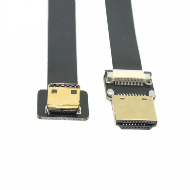 90-градусный FPV угловой мини HDMI-совместимый штекер к HD-кабелю FPC плоский кабель 0 3 м