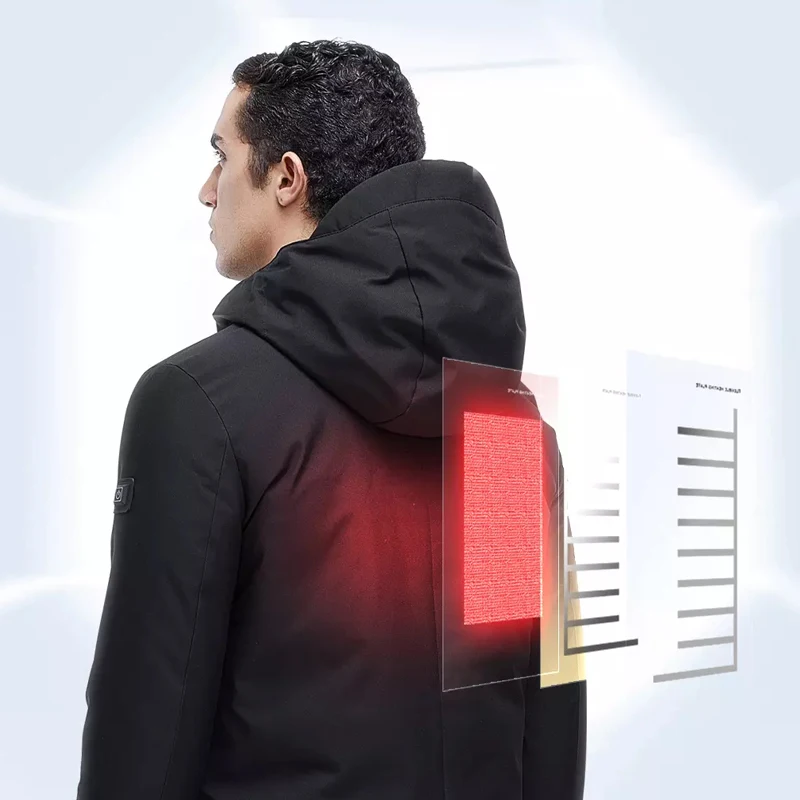Youpin Supiele Heating Down Jacket Men Womens Coats Winter Super Hydrophobic Anti-Fouling 3-Speed Smart Temperature Control Coat
