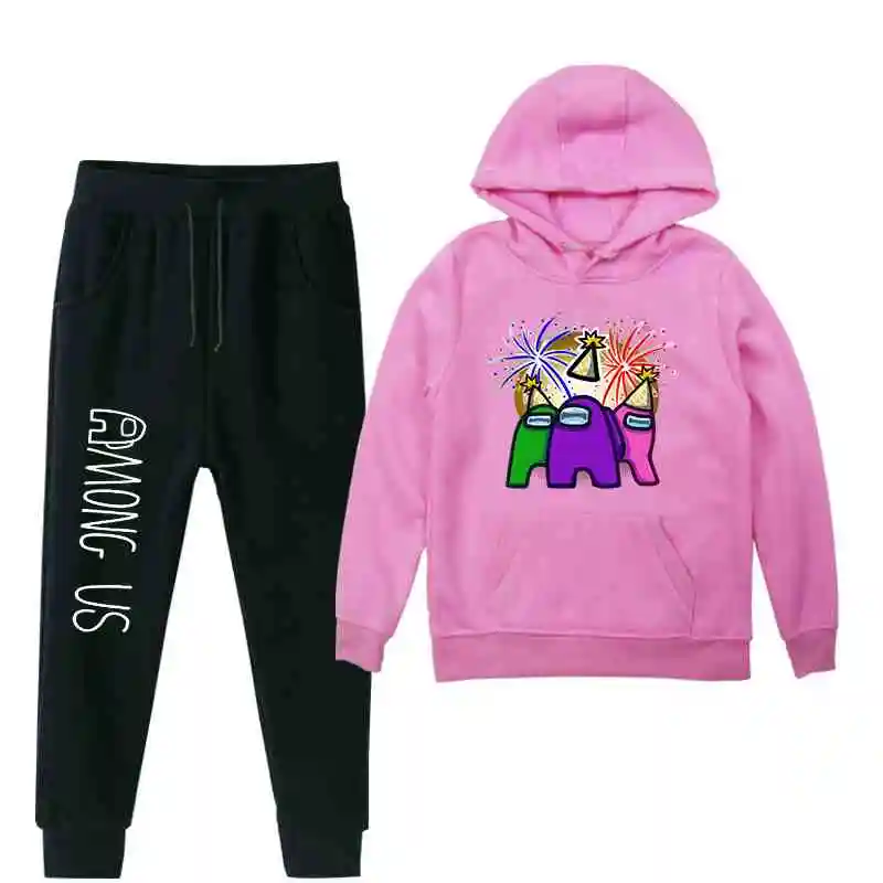 Teens Among Us Pullover Hoodie Sweatsuit Trousers Tracksuit Pants Sets Fashion Sweater Set for Boys Girls