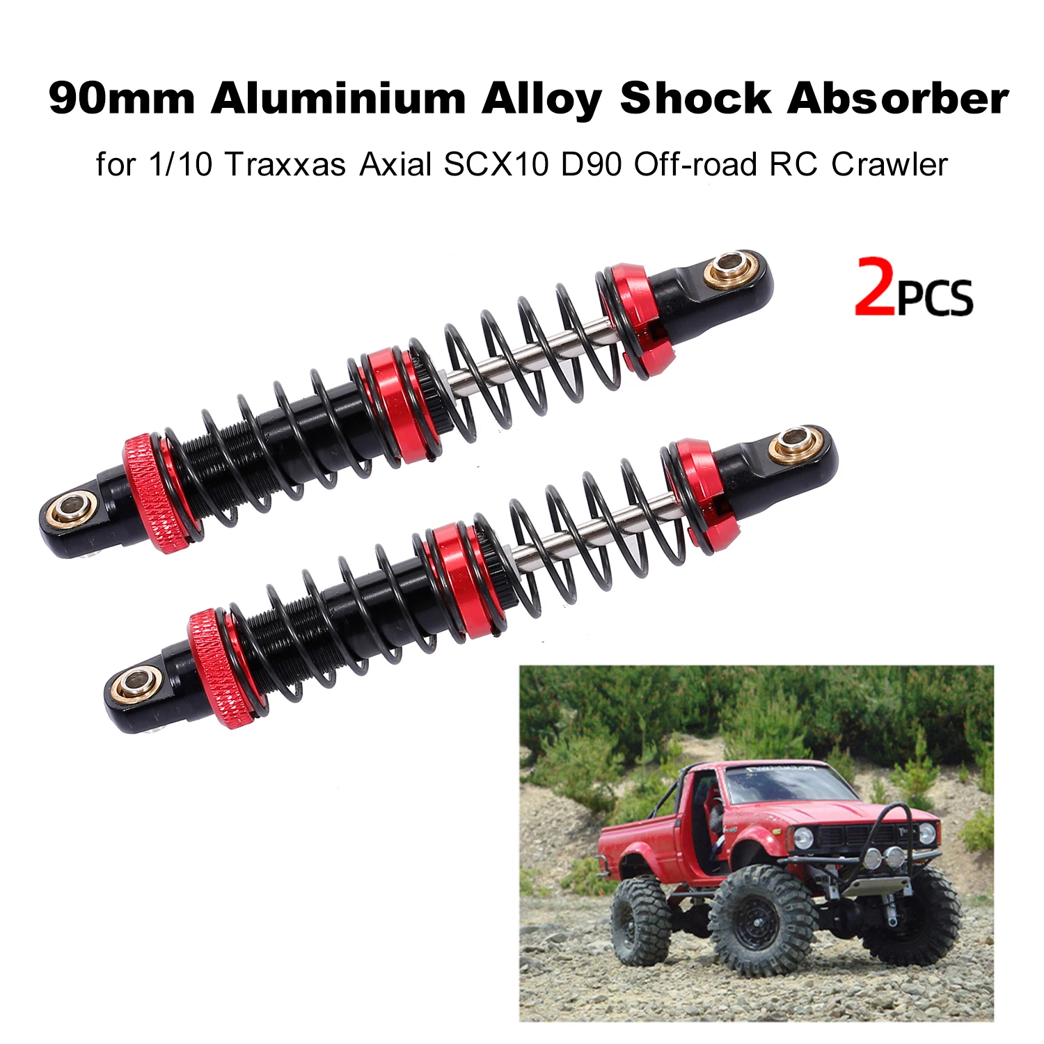 2 шт. Алюминиевые амортизаторы 90 мм для внедорожников 1/10 Traxxas Axial SCX10 D90 | Игрушки и