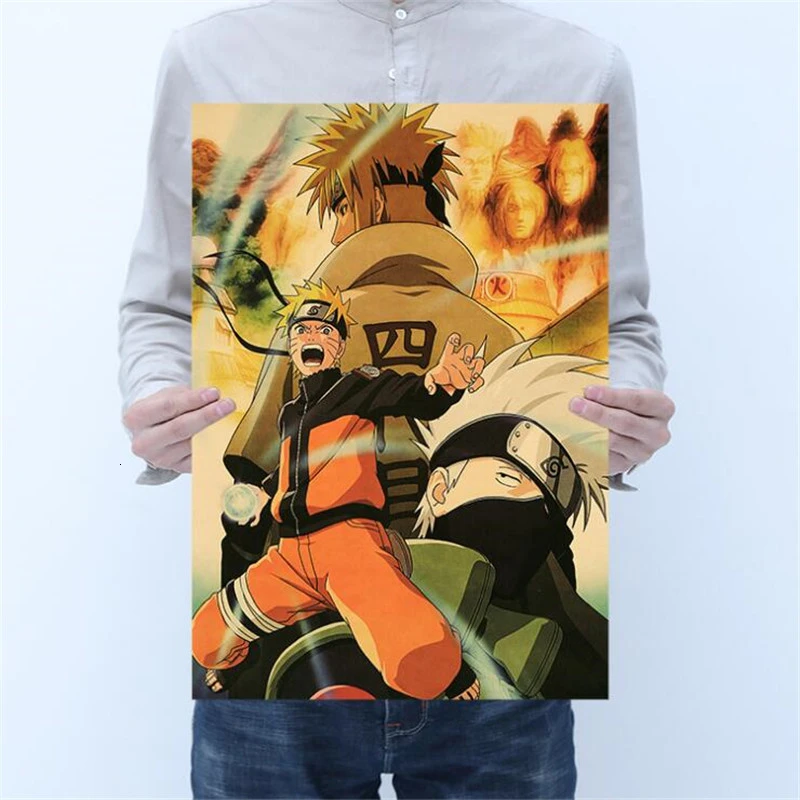 Classic Naruto Figure Sasuke Pain Neji Painting Anime Poster Vintage Decoracion Wall Art Kraft Paper Posters Wall Stickers - Цвет: Style21