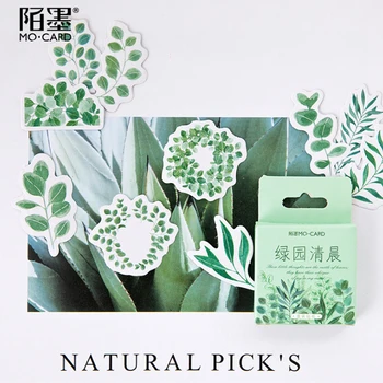 

45pcs/pack Green Garden Decorative Stickers Creative Fresh Box Children Adhesive Diary Gifts School Stationary
