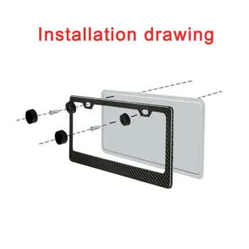 

Auto License Plate Frame Parts Accessories Car Black Carbon Fiber License