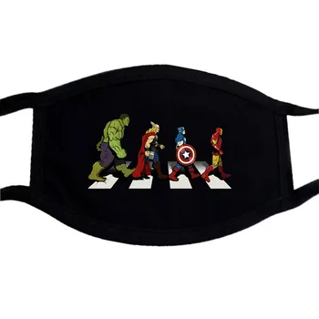 

The Avengers Superhero Fashion Mask Face Unisex Washable Dust Proof Mouth Muffle Mask Black Winter Warm Funny Masks