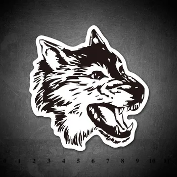 

Wolf Black and White Stickers funny for children Laptop Moto Car guitar luggage skateboard bicycle waterproof PVC stickers