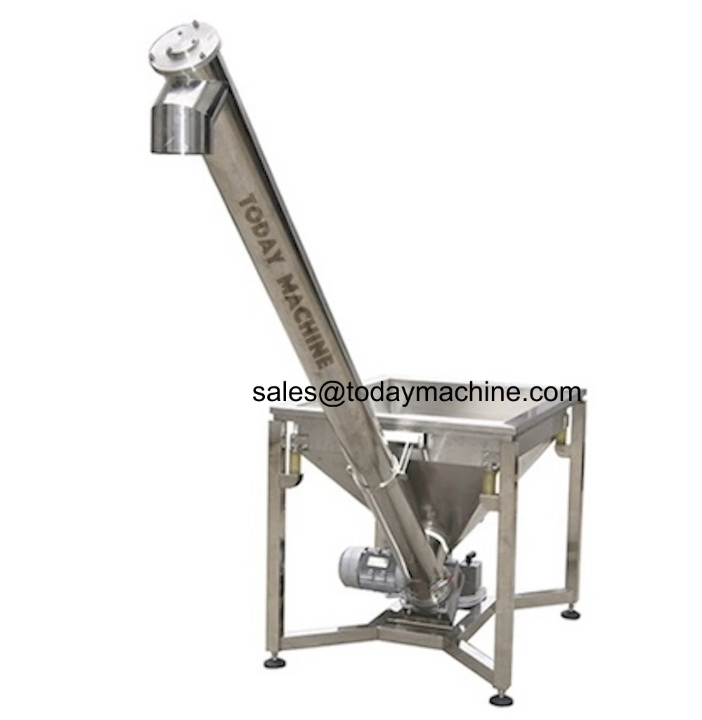 

Flexible grain auger screw conveyor with steel screw blade inside