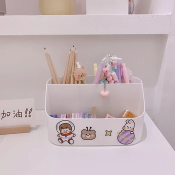 

Multi Function Trapezoid 5 Grids Pen Pencil Holders Container Desk Organizer Stand Stationery Storage Box Office Accessories
