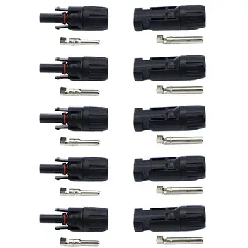 

Waterproof Photovoltaic Connector for MC4 Solar Panel Connectors DIY Solar Charging Cable for MC4 Solar Charging Cable 5 Pairs