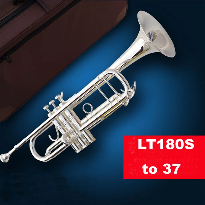 Free Shipping Professional Bb Trumpet LT180S-37 Silver Plated Musical Instrument LT180S37 With Case Mouthpiece | Спорт и развлечения