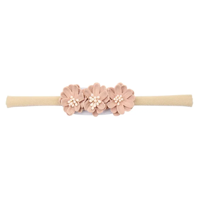Fashion Florals Flower Headband Newborn Baby Elastic Princess Hairbands Child Kids Pearl Fresh Style Cute Headwear Gifts 15