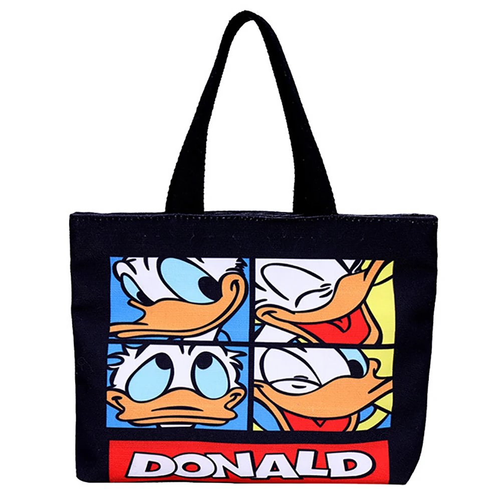 Disney Brand Cartoon Donald Duck Printing Girls Shoulder Bags For Women Fashion Canvas Handbags College Students Schoolbags Gift