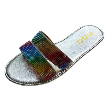 

SAGACE Slippers Women Fashion Crystal Falt With Flip-Flops Footwear Mujer Beach Summer Slipper Shoes Plus Size New 2020