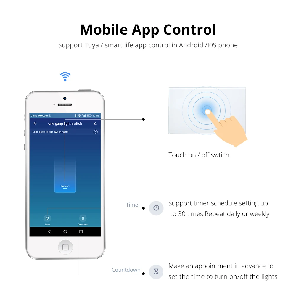 Interruptor sem Fio Funciona com Alexa e Google Wi-fi de 12 Zemismart Neutro Teclas Brasil Home – Bivolt 110-240v Tuyasmart Life ou 3 - Image 3