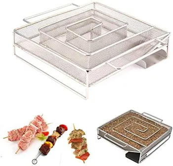 

Cold Smoke Generator BBQ Accessories Steel Barbecue Grill Cooking Tool Smoker Salmon Bacon Fish Mini Apple Wood Chip Smoking Box