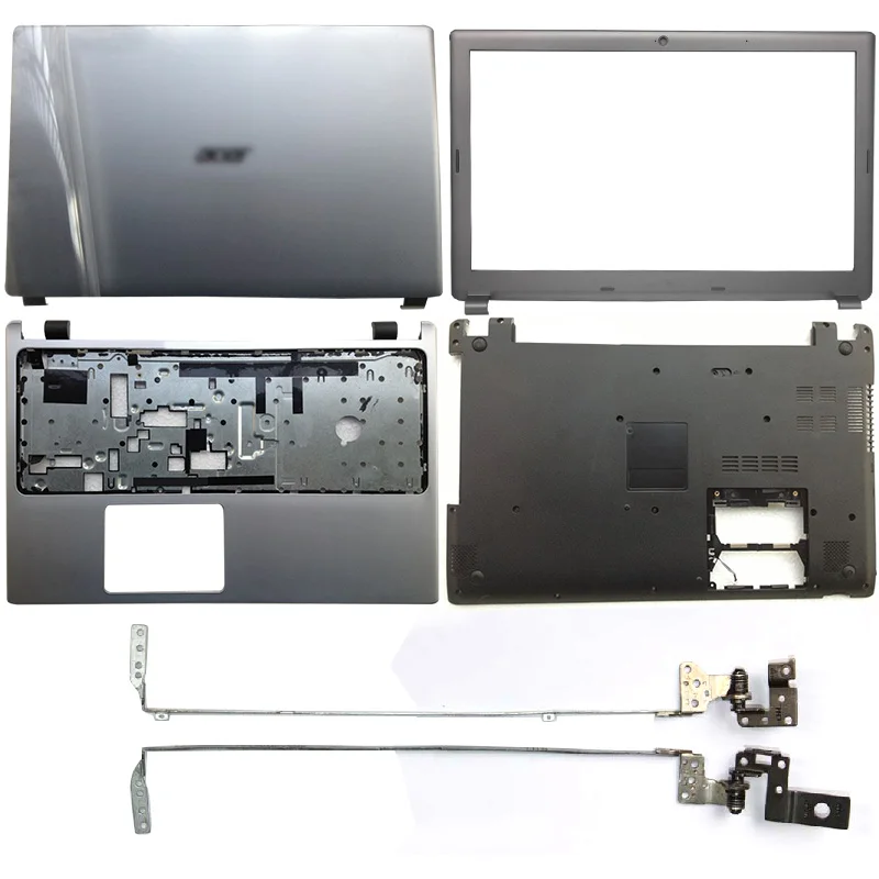 

NEW Laptop LCD Back Cover/Front Bezel/Hinges/Palmrest/Bottom Case For Acer Aspire V5-571 V5-531 V5-571G V5-531G Silver