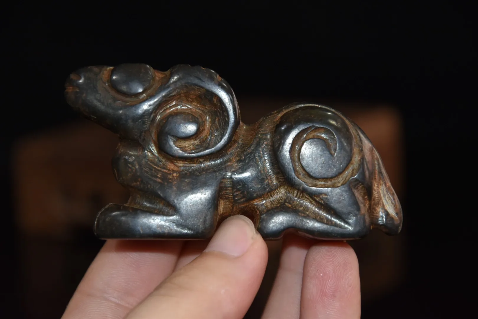 Chinese Hongshan Culture Meteorite Carved Figurine E2921