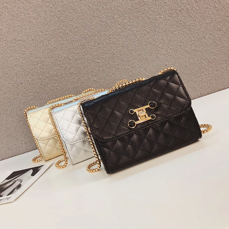 

2020 New Style Rhombus Graceful Bag Crossbody Bag Square Sling Bag Versatile CHIC Bag with Chain WOMEN'S Bag