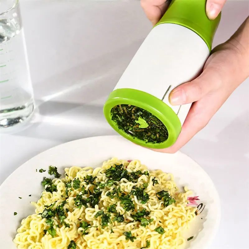 

Parsley Spice Mincer Stainless Steel Manual Herb Mill Vegetable Grinder Chopper Condiment Container Shaker Mills Kitchen Tools