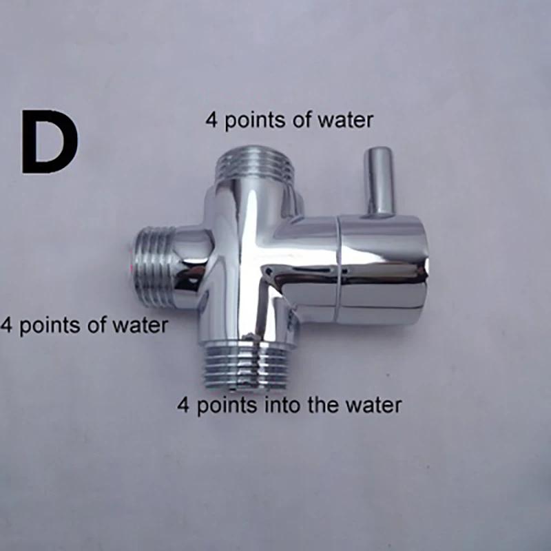 Душевой делитель воды смеситель для душа Трехходовой водяной клапан водоотделитель распылитель сопла переключатель один-два соединения конвертер - Цвет: D