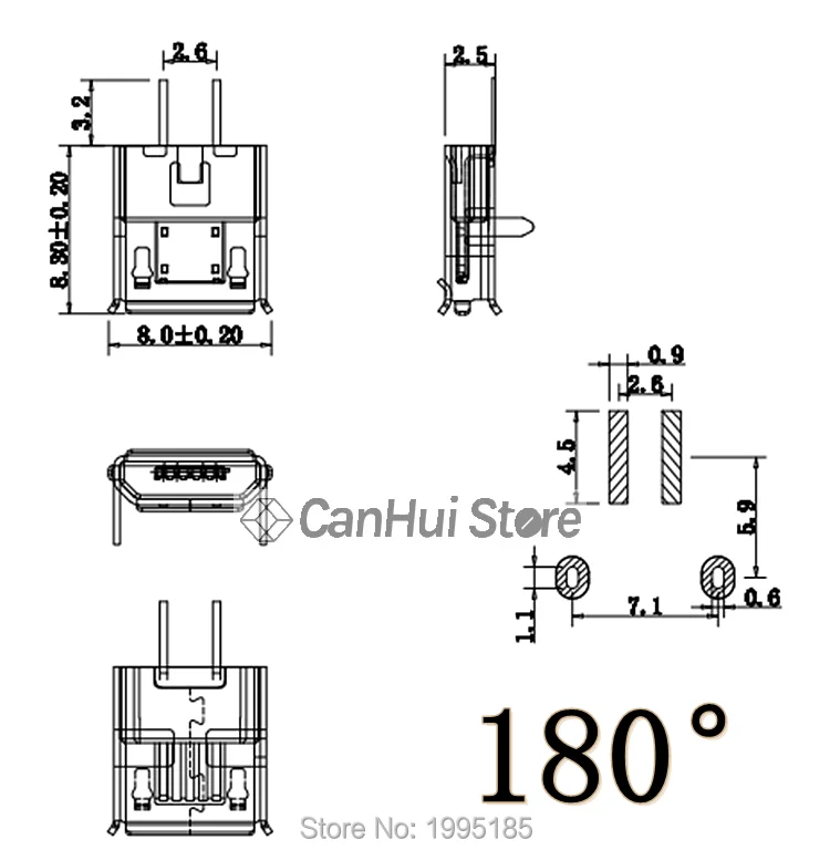 50pcs Connettori Micro USB Femmina 5-Pin - Kit Riparazione Per Telefoni E Dispositivi Elettronici - Foto 2