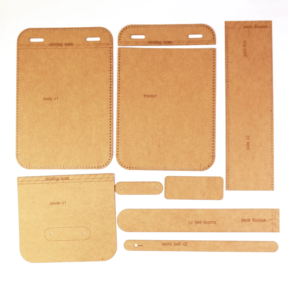 Leather Craft Template Sewing Template diy Leather kraft waist sewing pattern for pocket holder diy handmade craft size 20x13x6cm
