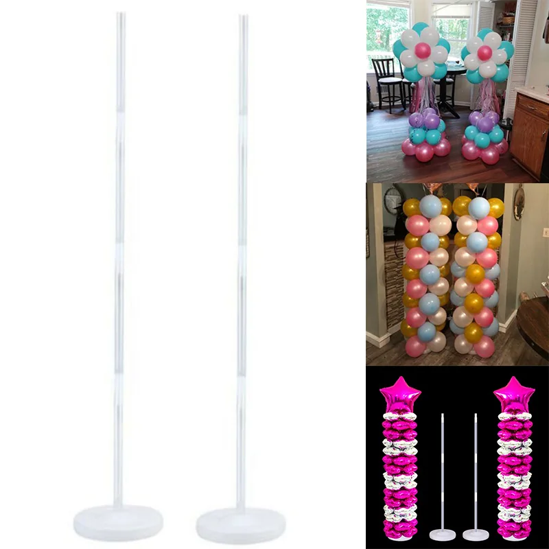 

2*Bases+8*Rods Plastic Balloon Arch Column Stand Kits Balloons Arch Stand Birthday Party Holder Wedding
