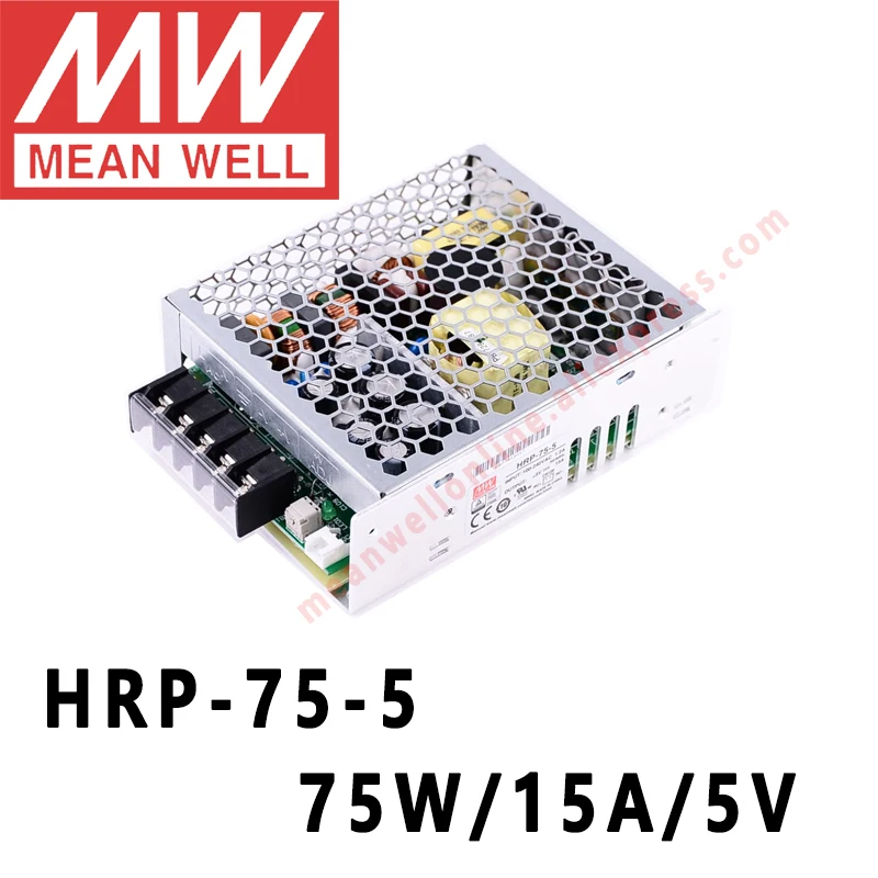 Бренд Mean Well представляет HRP-75-5 meanwell 5 V/15A/75 Вт DC одиночные Выход с PFC переключатель функций Питание Интернет-магазин