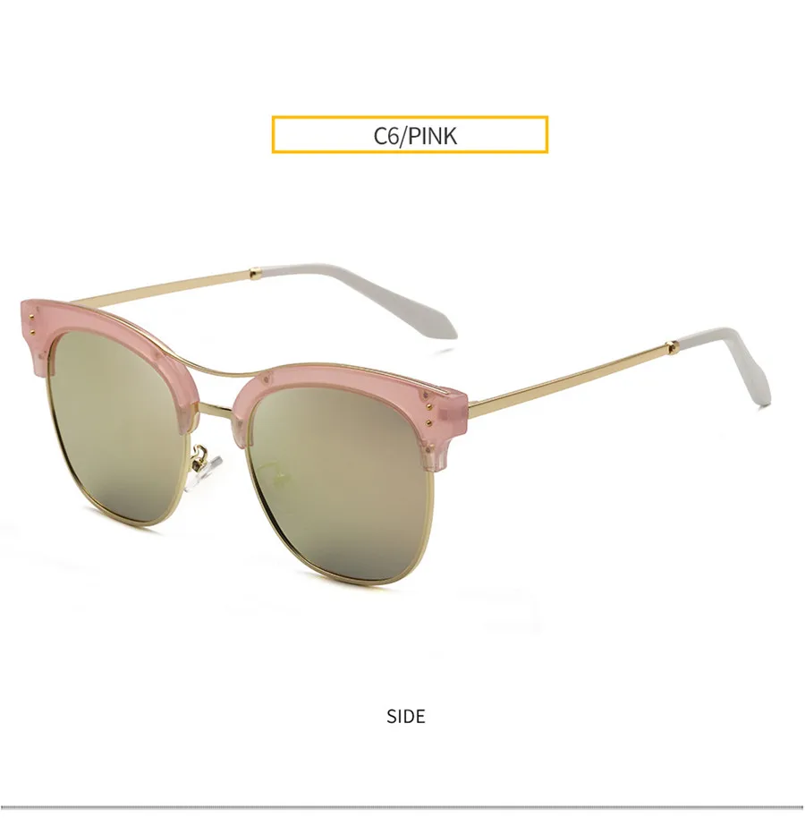 Женская мода кошачий глаз солнцезащитные очки зеркальные отражающие линзы негабаритных солнцезащитных очков поляризационные очки UV400 защита для девушек