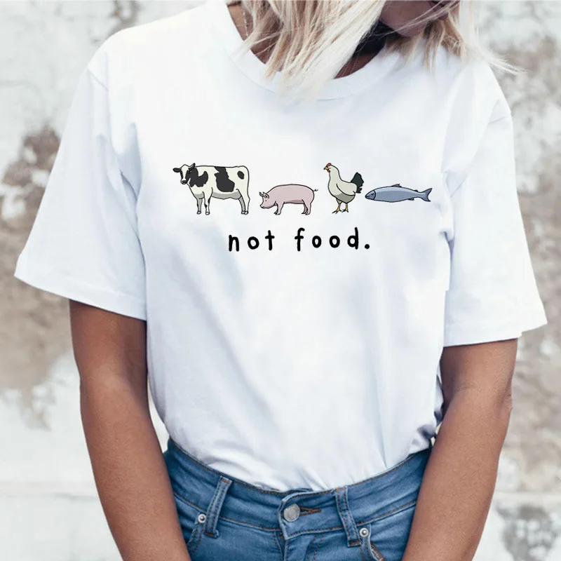 Vegan Save The Bees Футболка женская футболка Женская Графический Топ футболки корейский Kawaii Harajuku Ulzzang Новая женская - Цвет: 2129