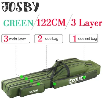 BEST CHOICE ❤️ JOSBY Fishing Bag Portable Multifunction Oxford cloth 152CM 122CM 60CM Foldable Storage Bags Travel Carry Case Pesca 2/3 Layers - discount item 35% OFF Sports & Entertainment