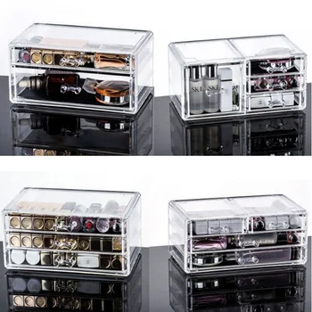 

Multiple Styles Drawer Makeup Organizer Cosmetics Storage Box Transparent Plastic Box Lipstick Jewelry Display Stand MJ919