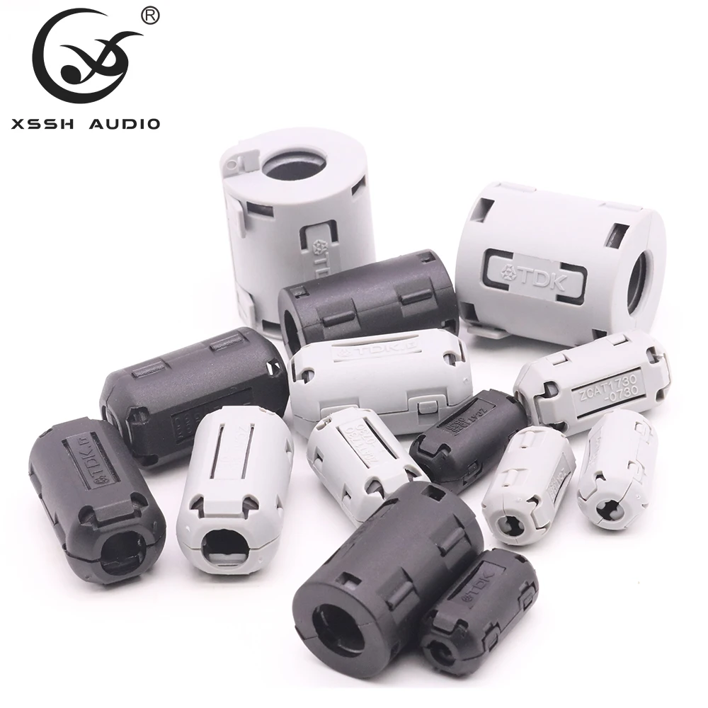 Núcleo de Ferrite Clipe de Cabo de Supressor de Ruído Pces High Xss Áudio Yivo Preto Magnético Snap-on Emc Linha rf Filtro Rfi Emi 10 11mm End - Image 4