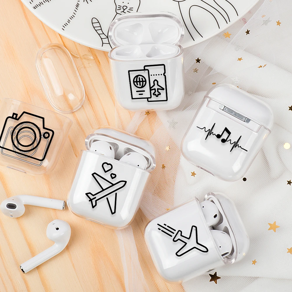 Cute Pattern Earphone Funda For Apple AirPods Hard PC Case Cover For AirPods Air Pod 2 1 Bluetooth Headset Case Shockproof Capa