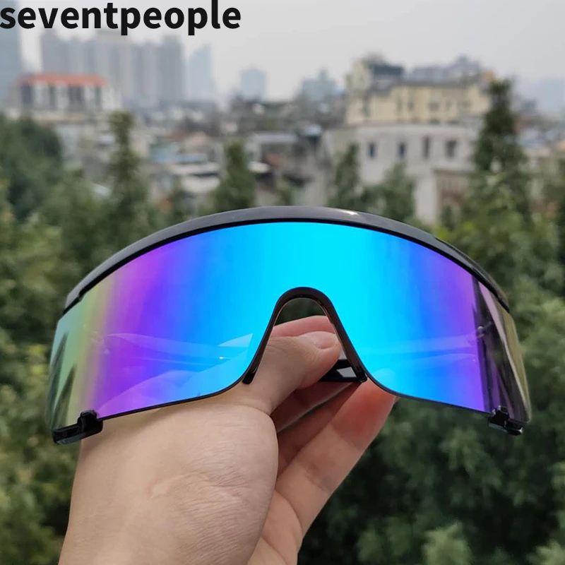 

Fashion Sports Sunglasses Men Oversized Shield Sun Glasses Women Rectangle Windproof Driving Goggle Semi Rimless Shades UV400